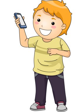 Boy gösteren smartphone