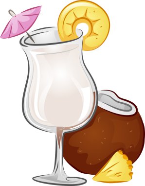 Pina Colada içki ile Hindistan cevizi