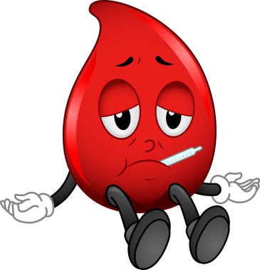Blood Cell with Thermometer Stuck clipart