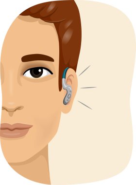 İşitme cihazı takan adam