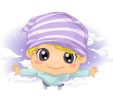 Küçük çocuk rüyalarda uçan