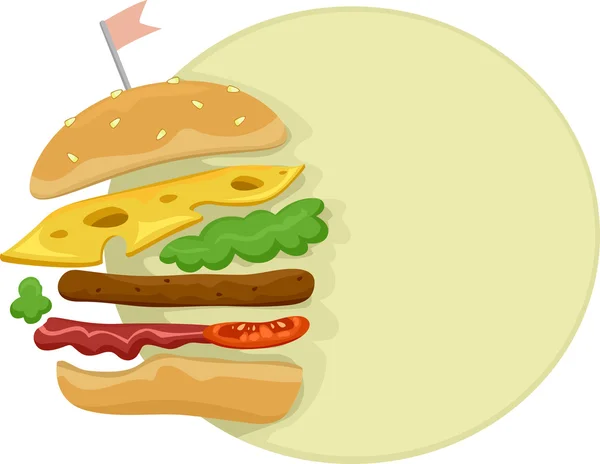 Blank Label Designed with Burger — Stock Photo, Image