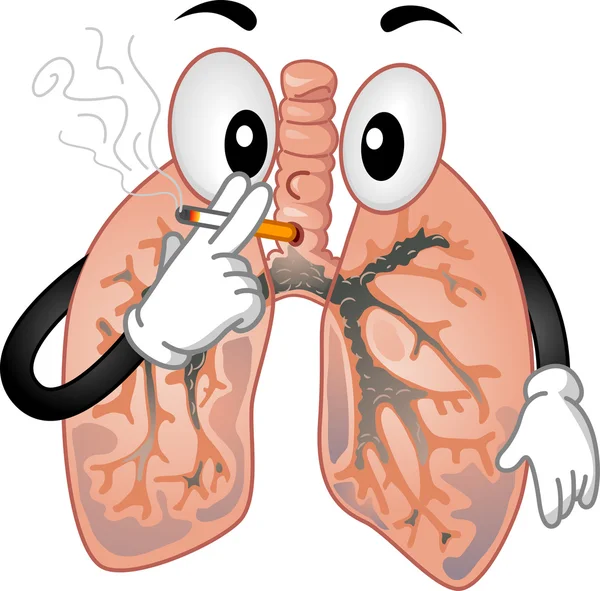 Pulmones Fumar cigarrillo — Foto de Stock