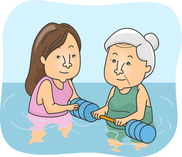 Senior Citizens Undergoing Water Therapy — Stock Photo, Image