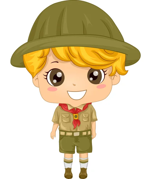 Ragazzo indossando Scout uniforme — Foto Stock