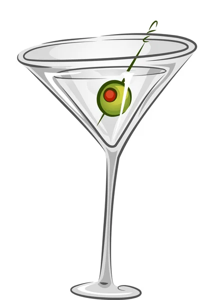 Martini Drink with Olive Garnish — Stock Photo, Image