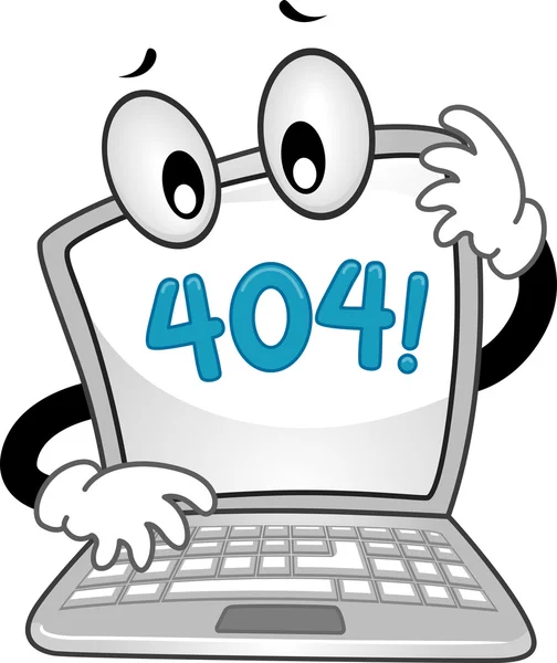 Laptop Mostrando un Error 404 Sign — Foto de Stock