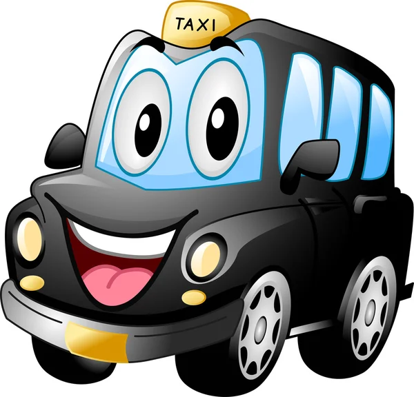 Черное такси широко улыбается — стоковое фото