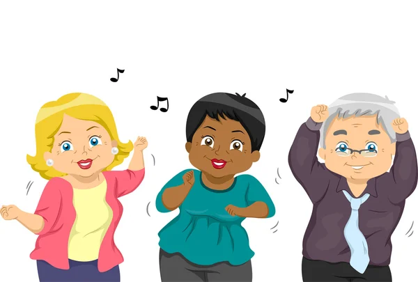 Senior Citizens Dancing to Tune — Stock Photo, Image