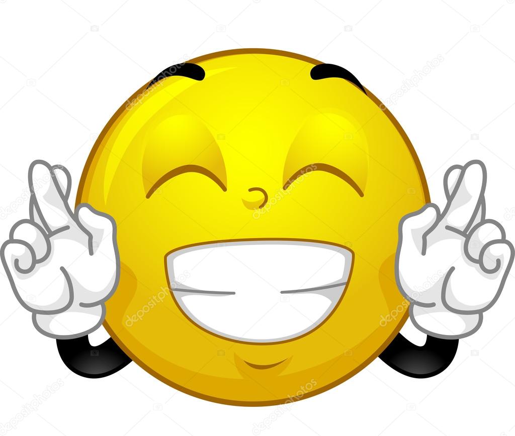 Smiley doigts croisés pour la chance — Illustration de stock par ©lenmdp -  94051434