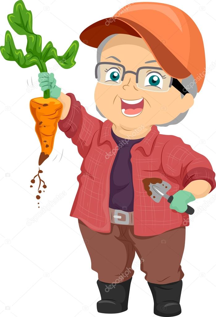 Woman Showing Harvested Carrot