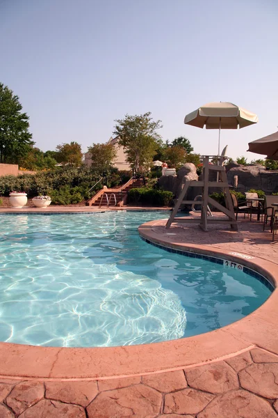 Swimming Pool with Lifeguard Stand — Stock Photo, Image