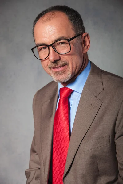 Close portrait of elegant senior businessman — Stock fotografie