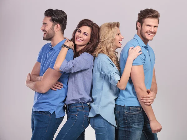 Casual group of young people having fung and laugh — Stock Photo, Image