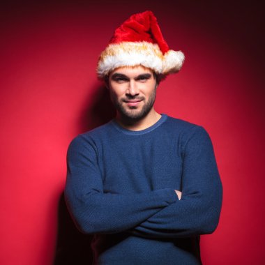 yakışıklı genç santa onun el ele geçti