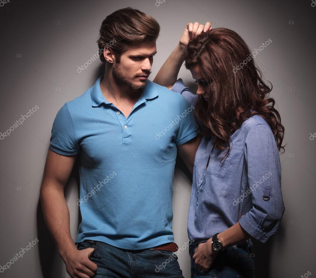 Handsome muscular fashion man looking at his lover Stock Photo by ©feedough 57129281 pic