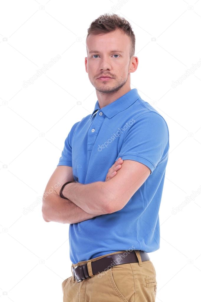 casual young man with arms crossed