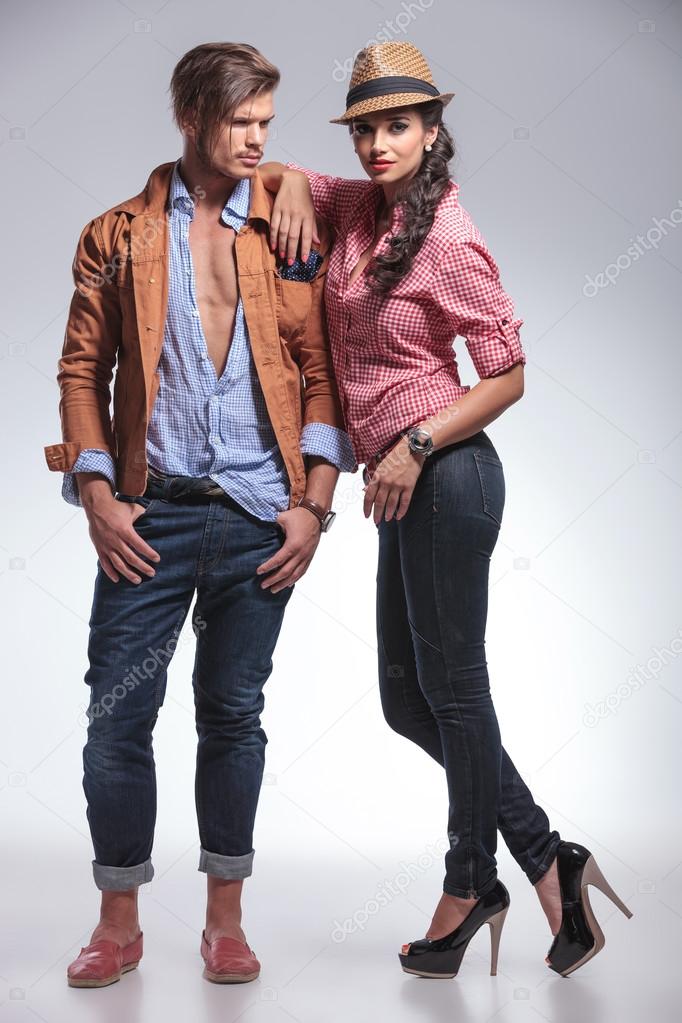 woman standing next to her boyfriend