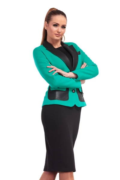 Beautiful business woman smiling at the camera — Stock Photo, Image