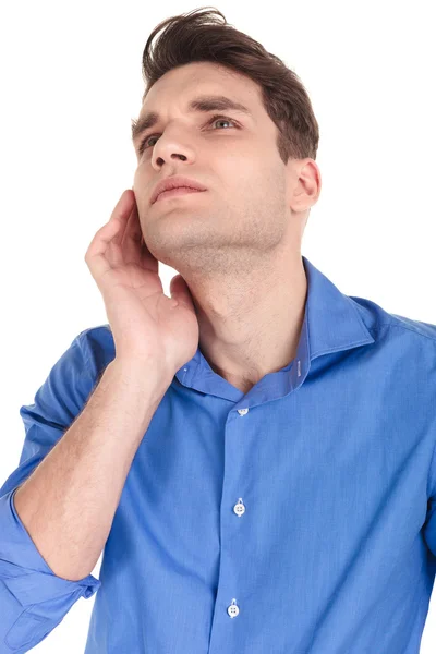 Handsome young man looking up — Stock Photo, Image