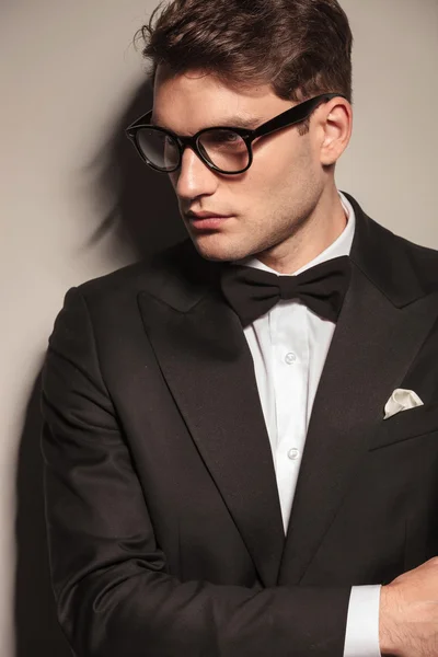 Side view portrait of a young elegant business man — Stock Photo, Image