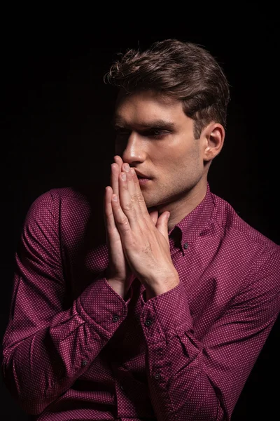 Portrait of a pensive young man — Stock Photo, Image