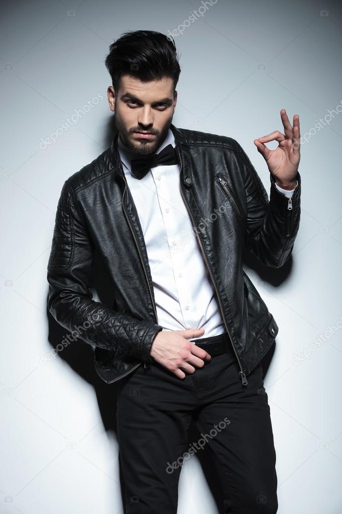  business man showing the ok gesture