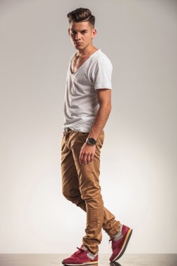 young boy posing full body