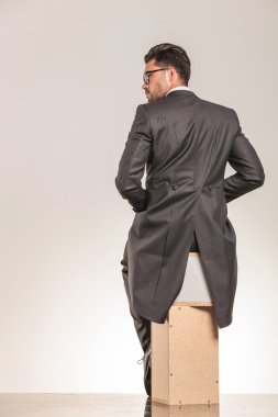 Rear view of a elegant business man sitting