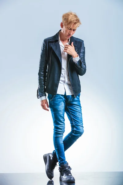 Leather jacket deals skinny guy
