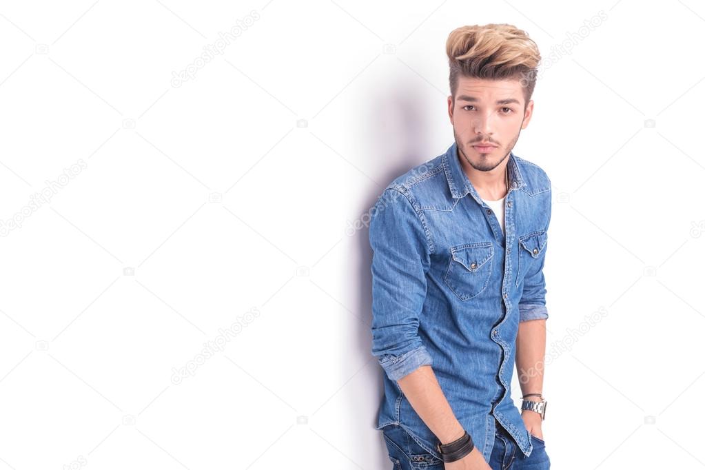 cool dude in casual jeans clothes