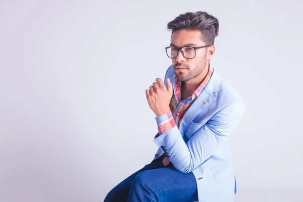 Portrait of fashionable man wearing glasses — Stock fotografie