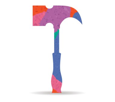 çekiç çizilmiş boyalı simge vektör