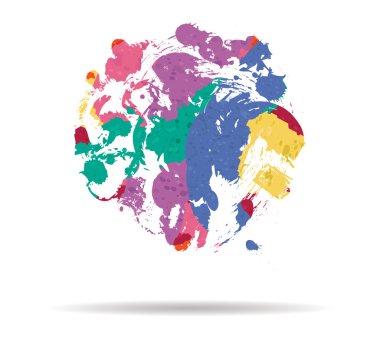 mürekkep soyut çizilmiş boyalı simge vektör