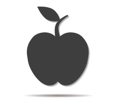 elma çift gölge simge vektör