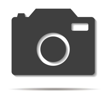 kamera çift gölge simge vektör