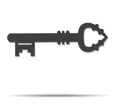 anahtar çift gölge simge vektör