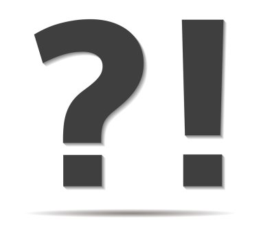 sorgulama ve ünlem işareti çift gölge simge vektör