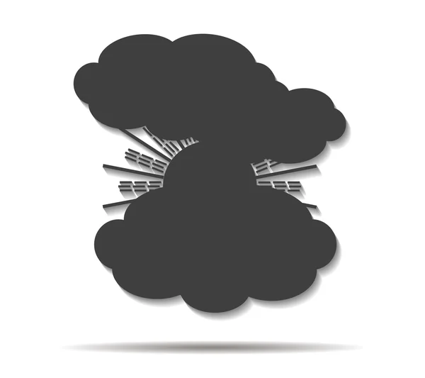 Wolken und Sonne gezeichnet gemalter Icon-Vektor — Stockvektor