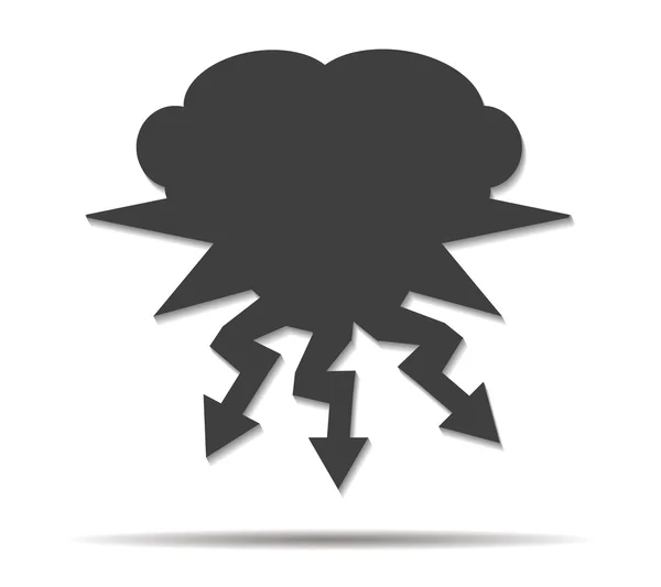 Wolken und Strahlen doppelter Schatten-Symbol-Vektor — Stockvektor
