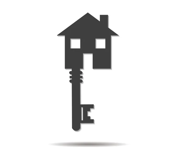Nyckeln till huset dubbel skugga ikonen vektor — Stock vektor