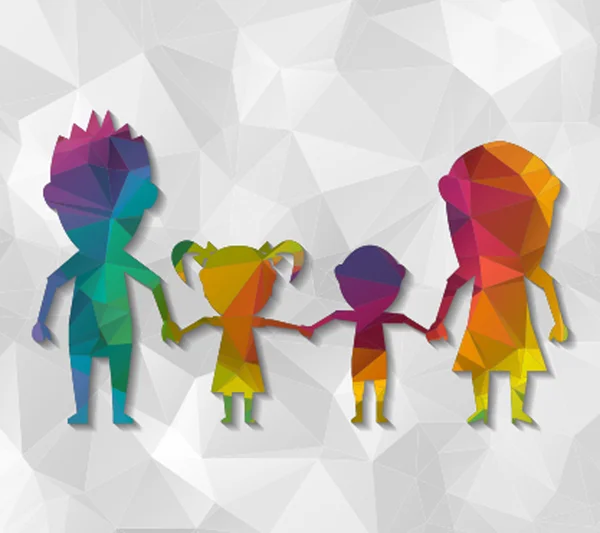 Poupées famille low poly — Image vectorielle