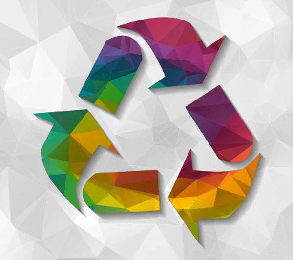 Recykling low poly — Wektor stockowy