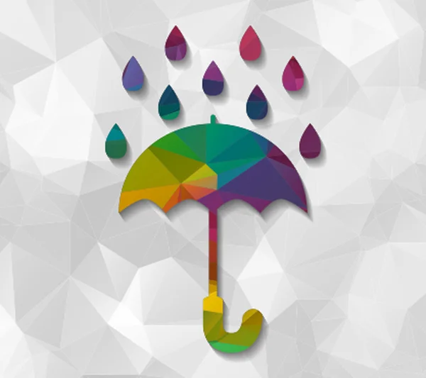 Regenschirm regen low poly — Stockvektor