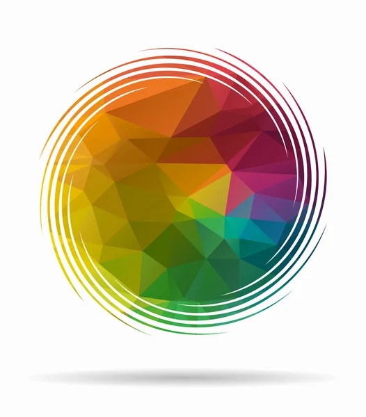 Cercle abstrait poly icône — Image vectorielle