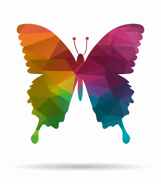 Mariposa mosca poli icono — Vector de stock