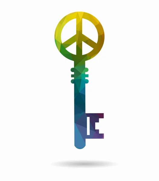 Key to peace poly icon — Stock Vector