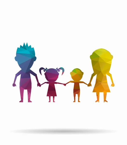 Poly icône poupées famille — Image vectorielle