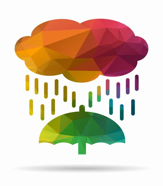 Rain poly icon — Stock Vector