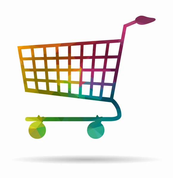 Shopping cart poly ikonen — Stock vektor